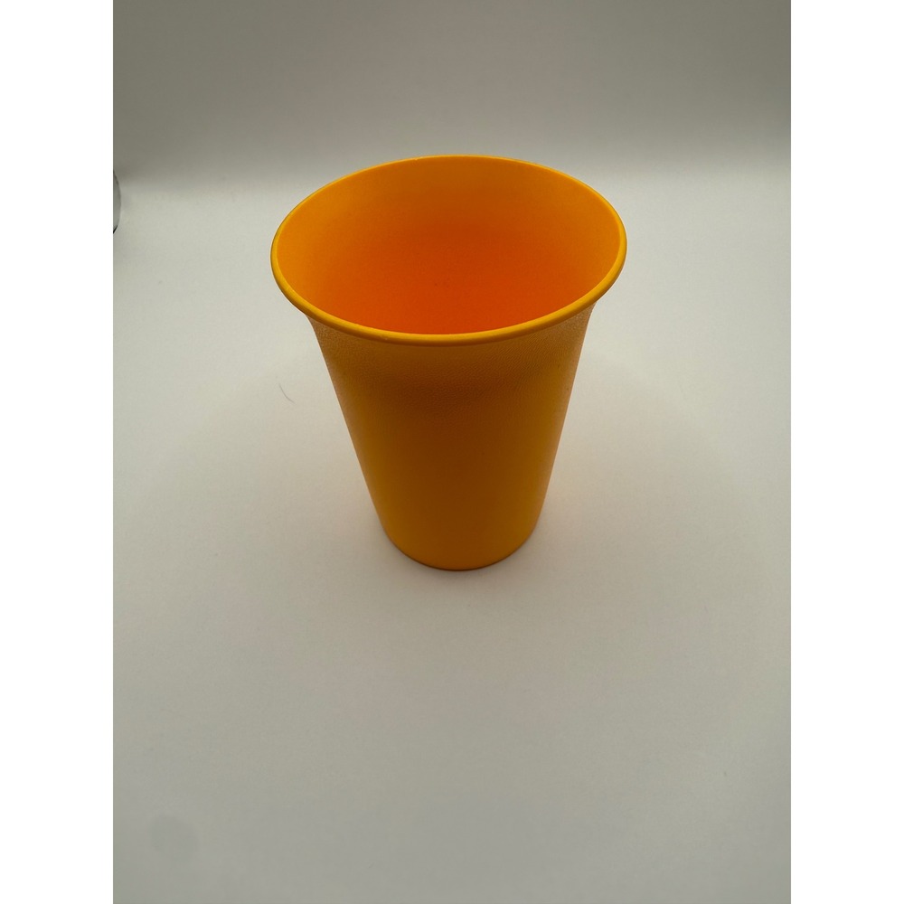 Vintage Tupperware Orange Tumbler Cup 109-42 Made in USA Flared Textured Plastic